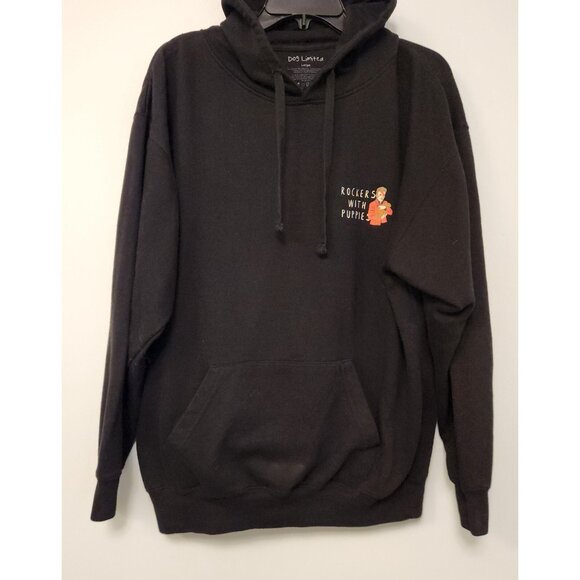 DOGS LIMITED ROCKERS WITH PUPPIES Black Hoodie Ozzie Bowie‎ Bono Sz Large EUC - Picture 7 of 15